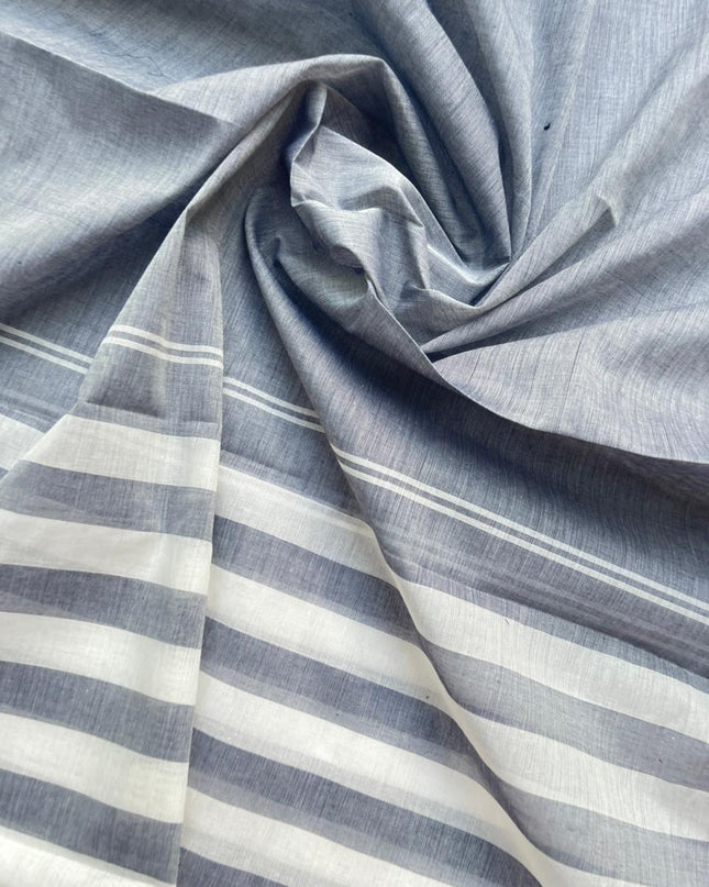 Pure Cotton Handloom Top & Dupatta Set | Gray Dress Material