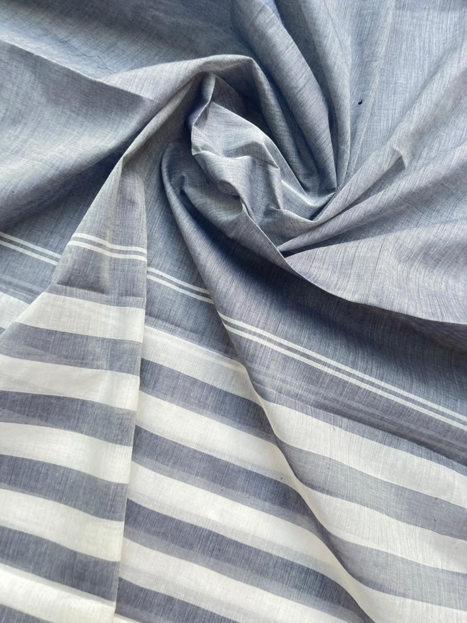 Pure Cotton Handloom Top & Dupatta Set | Gray Dress Material