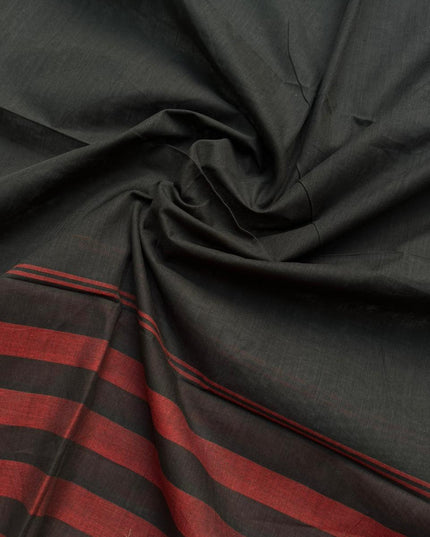 Pure Cotton Handloom Top & Dupatta Set | Black Dress Material