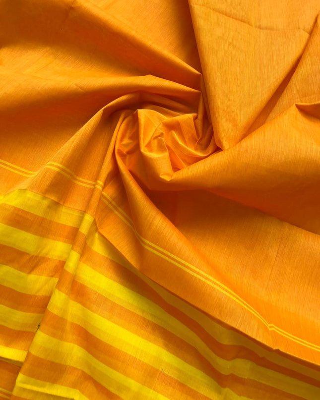 Pure Cotton Handloom Top & Dupatta Set | Yellow Dress Material