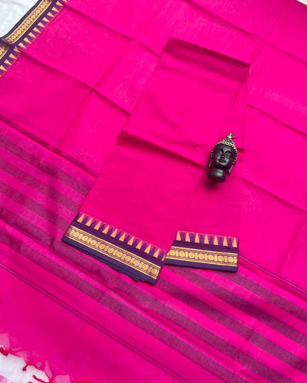 Pure Cotton Handloom Top & Dupatta Set | Pink Dress Material