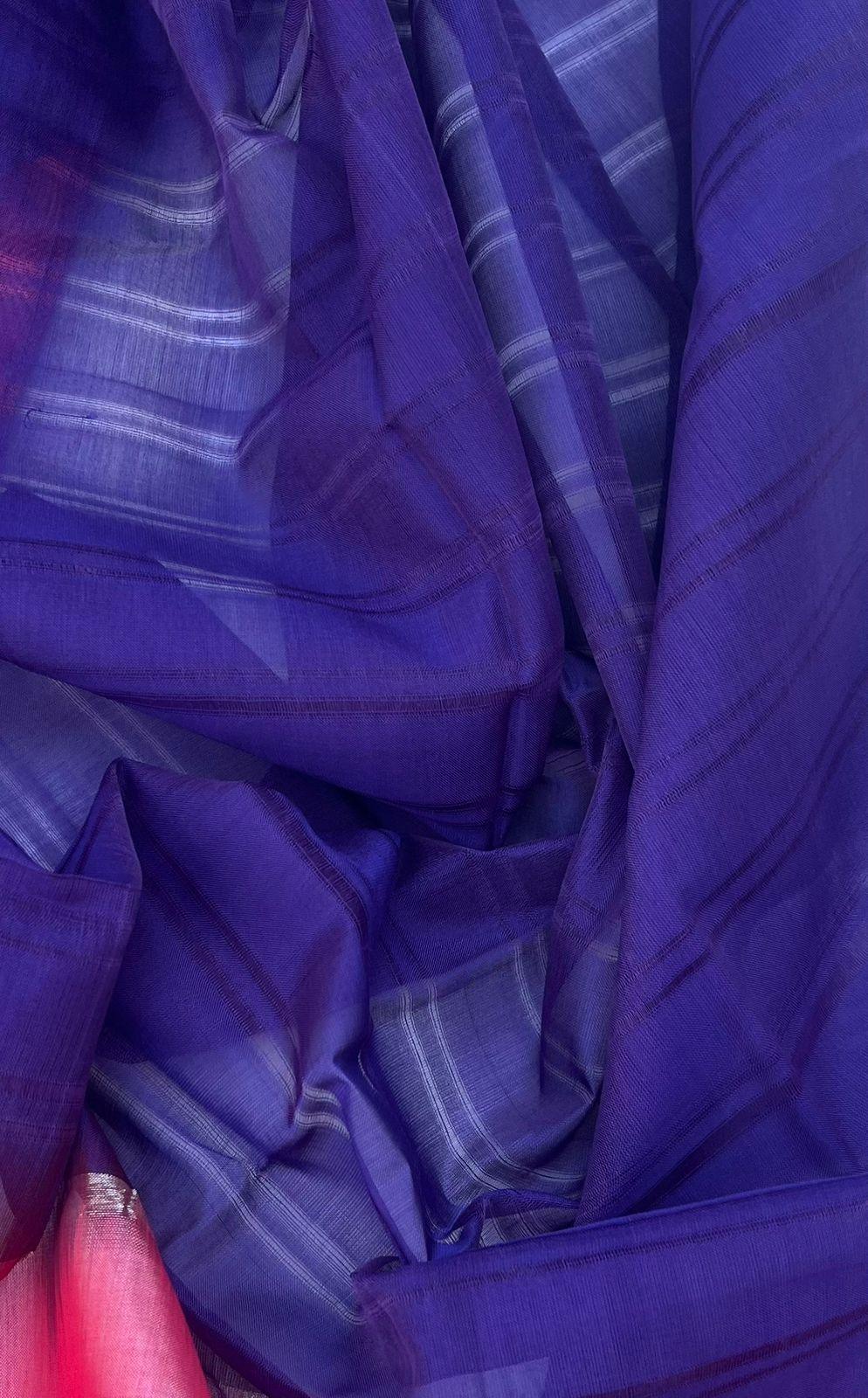 Mangalagiri Pattu Dress Material with Zari Border – Pink Colour