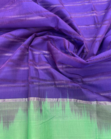 Mangalagiri Pattu Dress Material with Zari Border – Pastel Green Colour