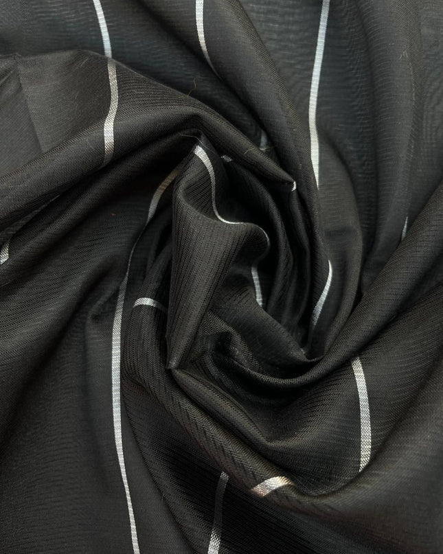 Mangalagiri Semi Pattu Dress Material with Zari Border – Gray Colour