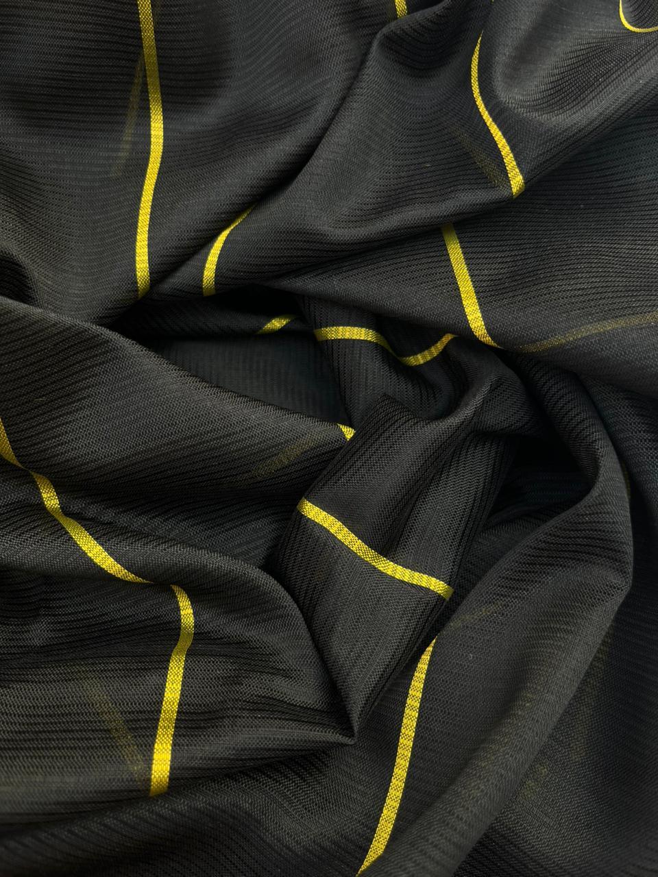 Mangalagiri Semi Pattu Dress Material with Zari Border – Musted Yellow Colour