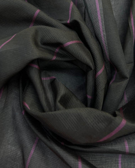 Mangalagiri Semi Pattu Dress Material with Zari Border – Deep Purple Colour