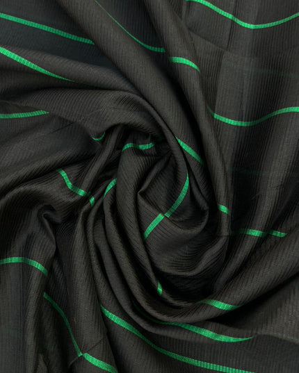 Mangalagiri Semi Pattu Dress Material with Zari Border – Green Colour