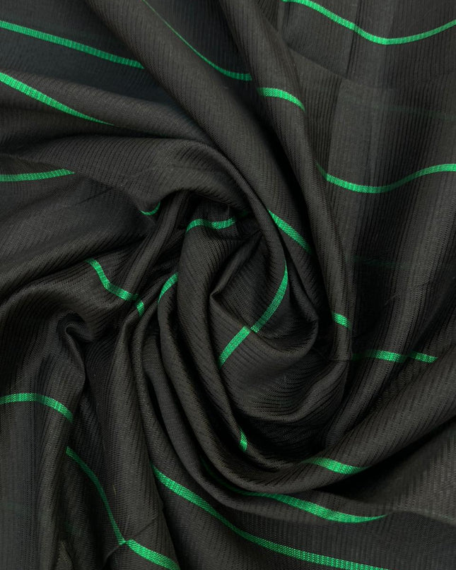 Mangalagiri Semi Pattu Dress Material with Zari Border – Green Colour