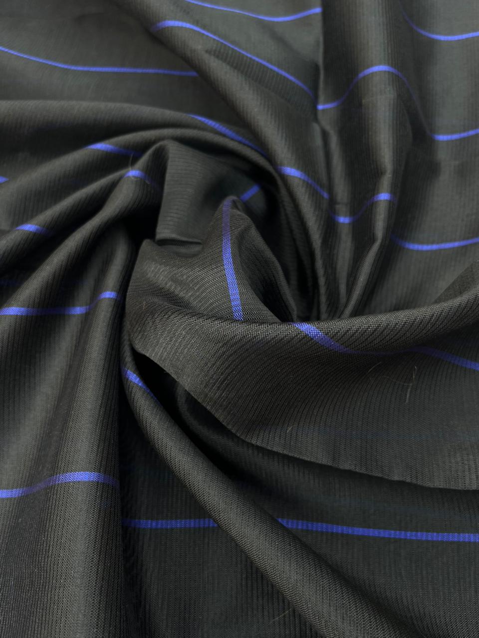 Mangalagiri Semi Pattu Dress Material with Zari Border – Royal Blue Colour