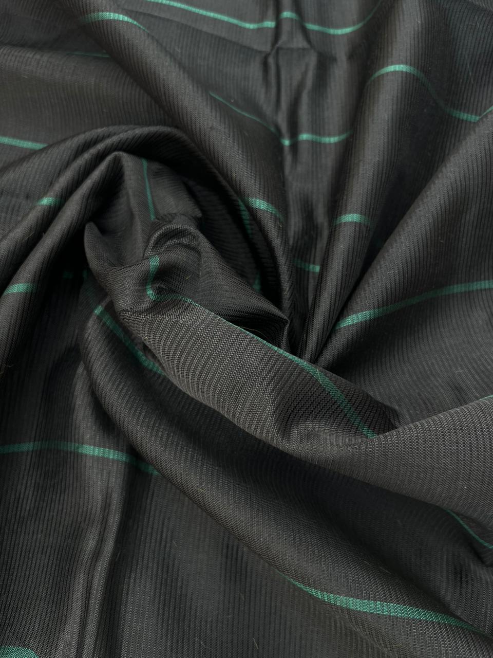 Mangalagiri Semi Pattu Dress Material with Zari Border – Sea Green Colour