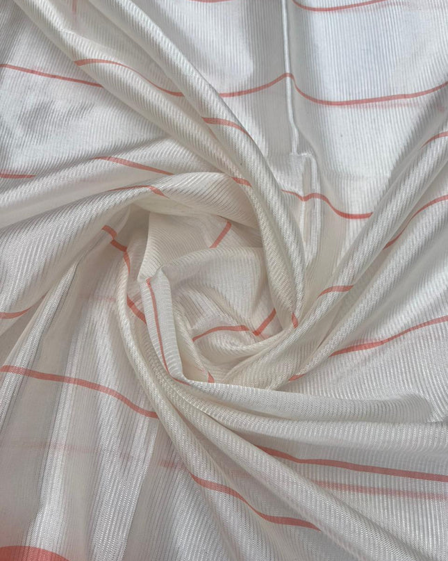 Mangalagiri Semi Pattu Dress Material with Zari Border – Orange Colour