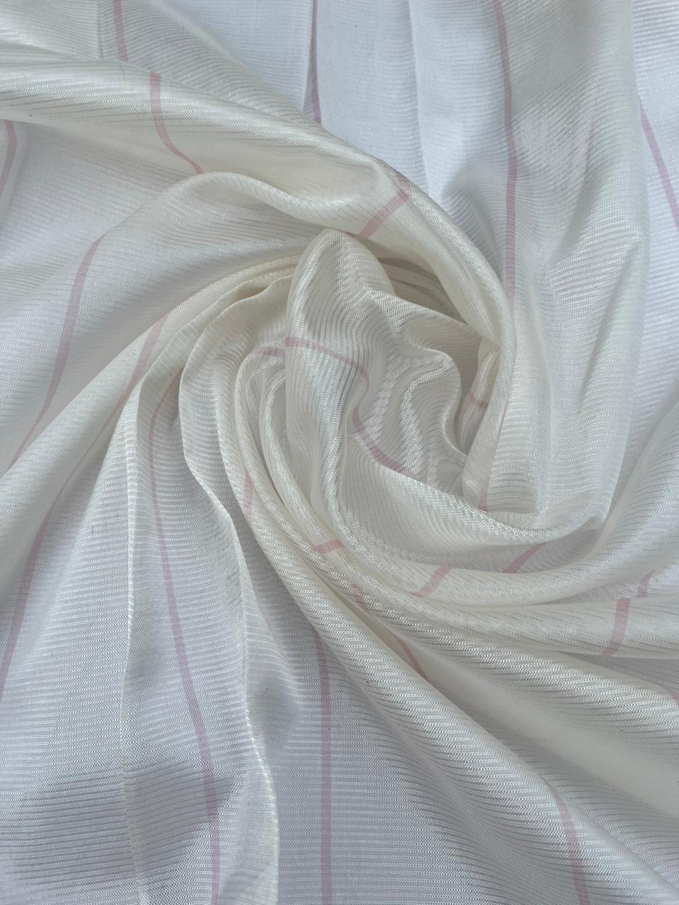 Mangalagiri Semi Pattu Dress Material with Zari Border – Pastel Baby Pink Colour