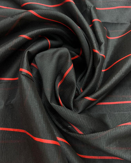 Mangalagiri Semi Pattu Dress Material with Pochampally Border – Red Colour