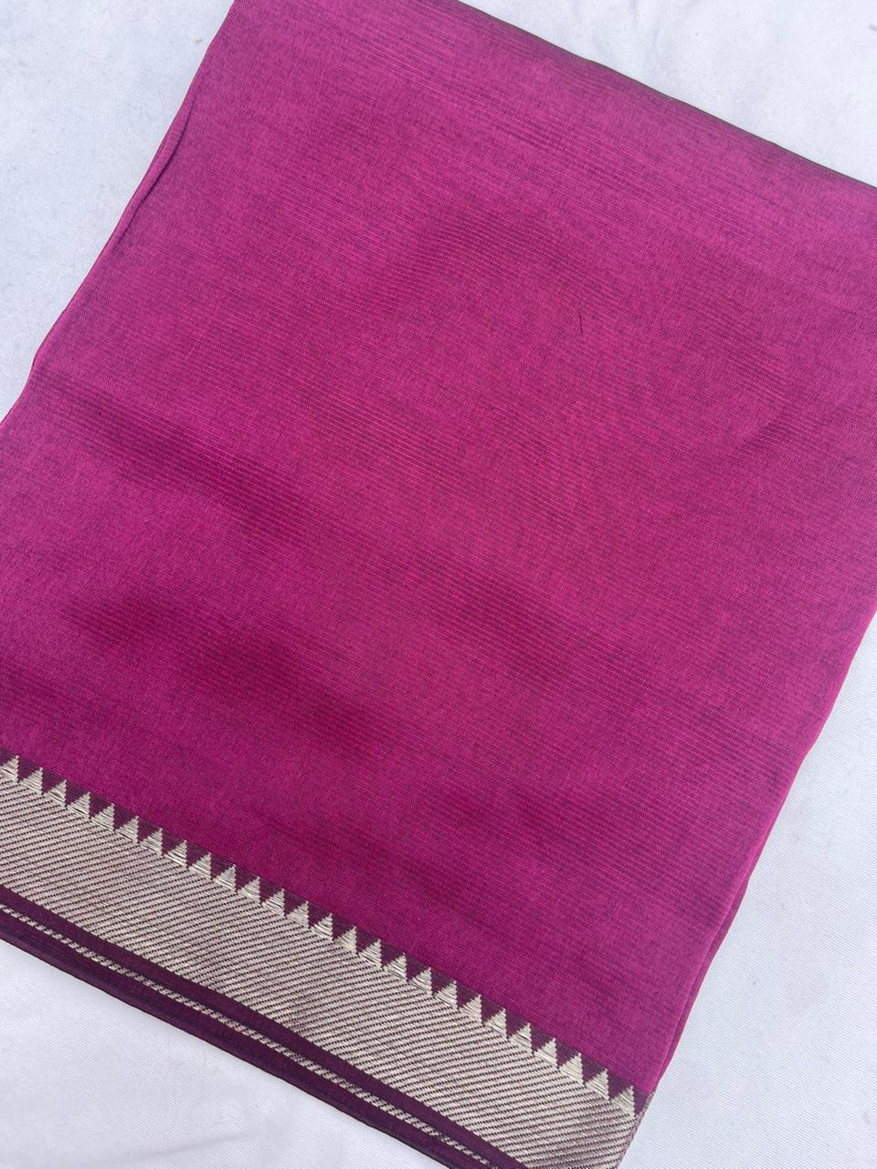 Mangalagiri Semi Pattu Dress Material with Zari Border – Pink Colour