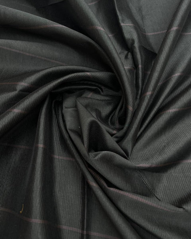 Mangalagiri Semi Pattu Dress Material with Zari Border – Dark Chocolate Colour