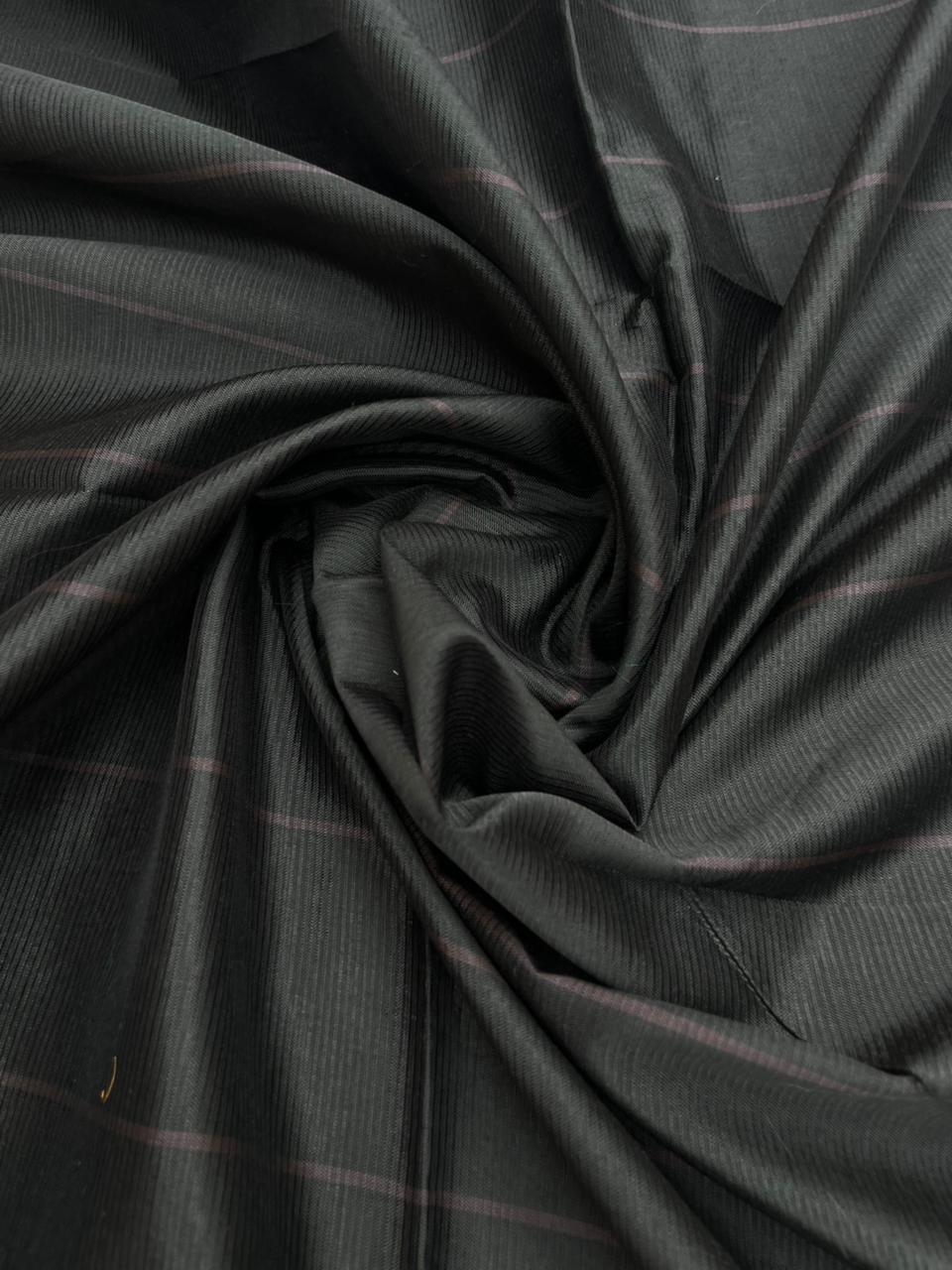 Mangalagiri Semi Pattu Dress Material with Zari Border – Dark Chocolate Colour