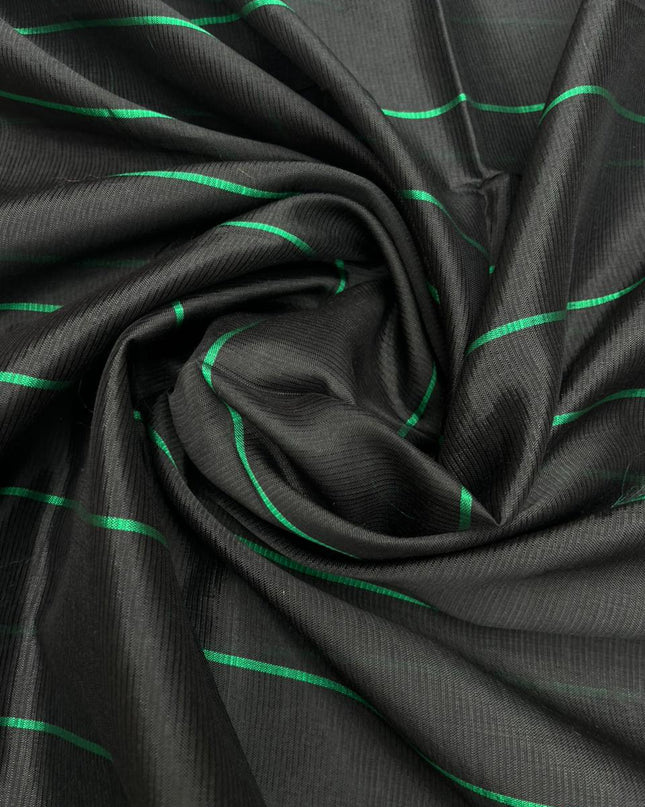 Mangalagiri Semi Pattu Dress Material with Zari Border – Green Colour
