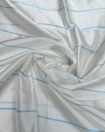 Mangalagiri Semi Pattu Dress Material with Zari Border – Sky Blue Colour