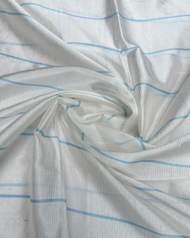 Mangalagiri Semi Pattu Dress Material with Zari Border – Sky Blue Colour