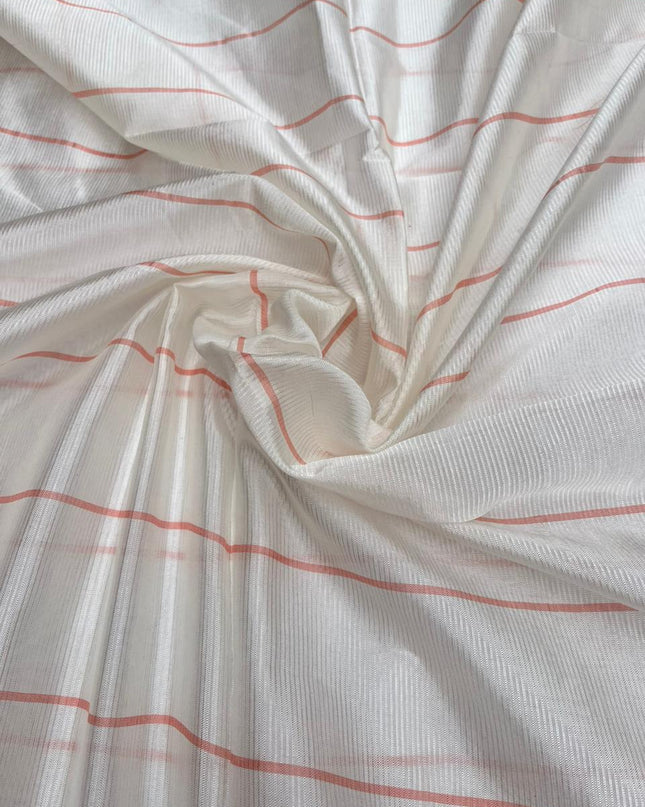 Mangalagiri Semi Pattu Dress Material with Zari Border – Orange Colour