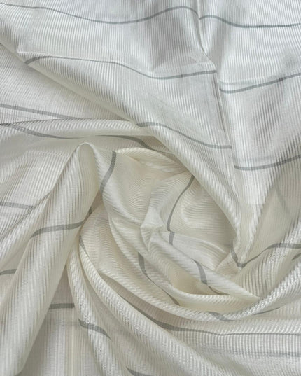 Mangalagiri Semi Pattu Dress Material with Zari Border – Gray Colour