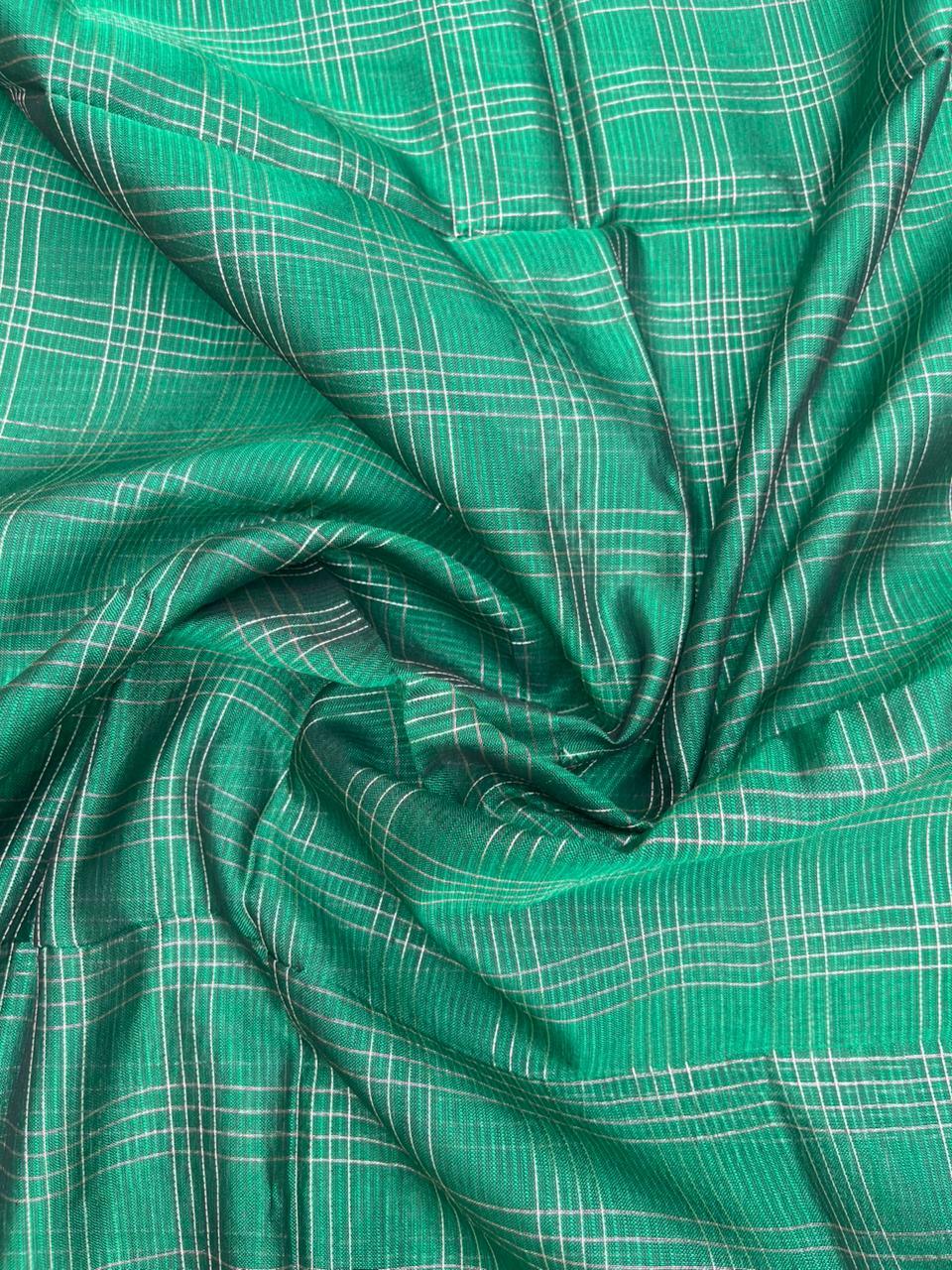 Mangalagiri Semi Pattu Dress Material with Zari Border – Pink Colour Top & Dupatta - 2pc set