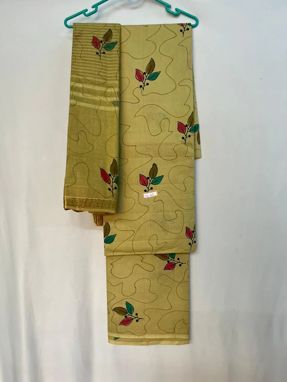 Pure Cotton Hand block Printed Dress Material –Leaf Brown Colour Ethnic Wear for Women