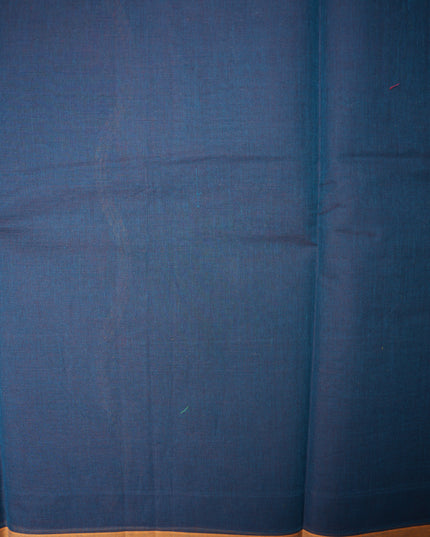 Coimbatore Handloom Saree in Navy Blue Colour with Traditional Bird Motifs and Contrast Mustard Woven Border