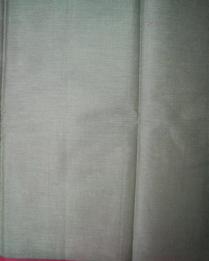 Bhavana Handlooms charcoal grey Coimbatore handloom saree featuring traditional elephant motifs and a rani pink border.