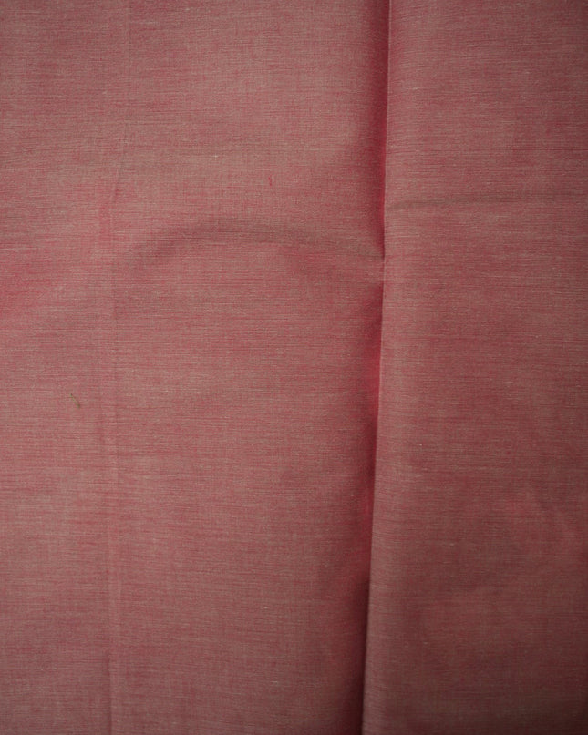 Bhavana Handlooms maroon Coimbatore handloom saree fabric with a vibrant rani pink woven border