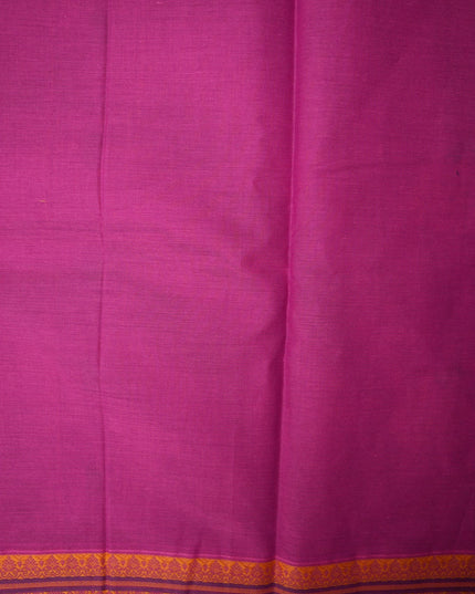 Bhavana Handlooms Coimbatore handloom saree in rani pink with traditional elephant motifs and mustard gold border