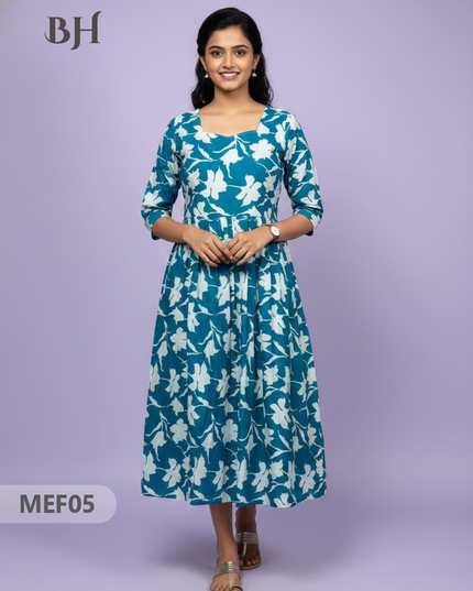 Mul Cotton Maternity & Feeding Frock – Sky Blue