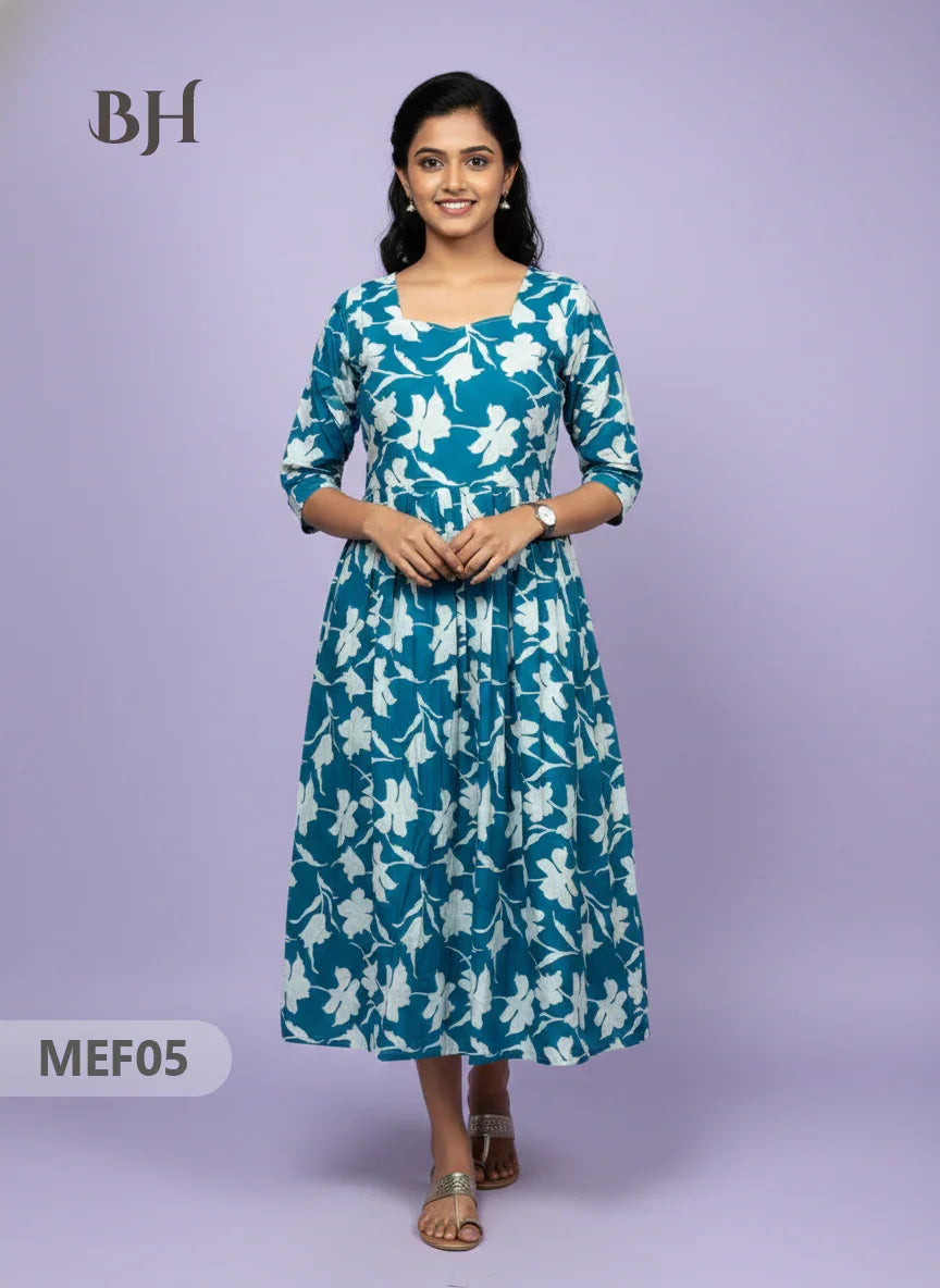 Mul Cotton Maternity & Feeding Frock – Sky Blue