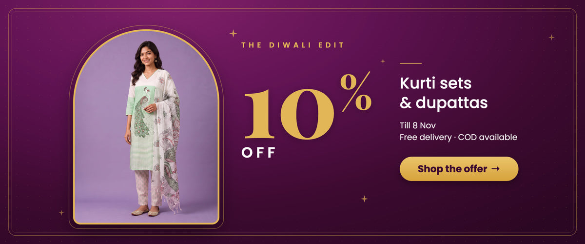 Bhavana Handlooms Diwali offer – 10% off kurti sets and dupattas till 8 Nov
