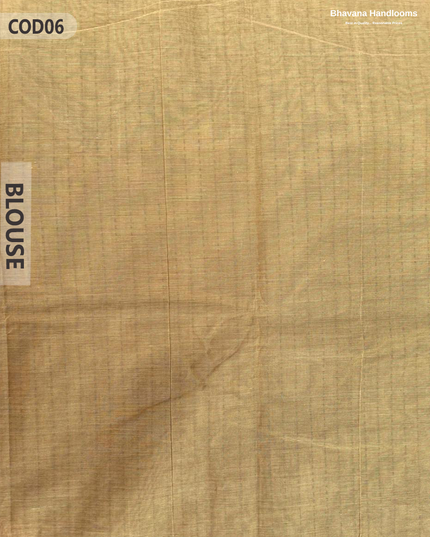 Traditional Coimbatore Handloom Saree – Thread Woven, Small Border, Wheat colour