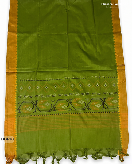 Mangalagiri Handloom Printed Cotton Kurti Set Yellow Colour with Elastic Bottom | Ready-to-Wear Ethnic Wear