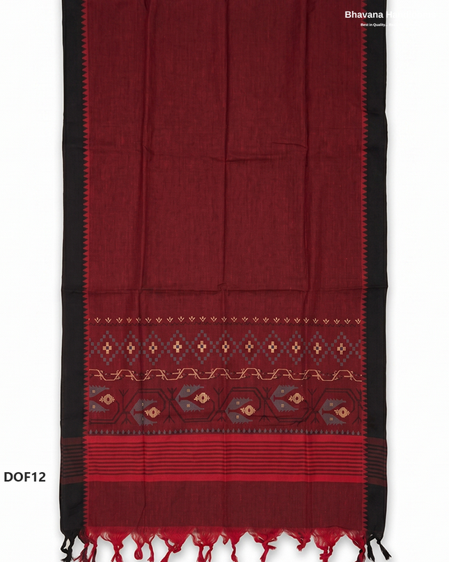Mangalagiri Handloom Printed Cotton Kurti Set Black Colour with Elastic Bottom | Ready-to-Wear Ethnic Wear