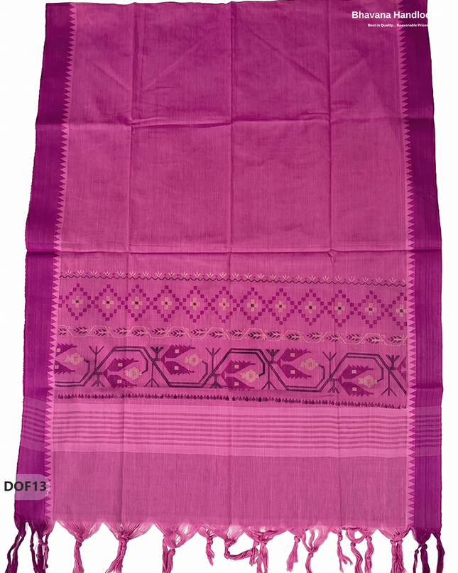 Mangalagiri Handloom Printed Cotton Kurti Set Magenta Pink Colour with Elastic Bottom | Ready-to-Wear Ethnic Wear