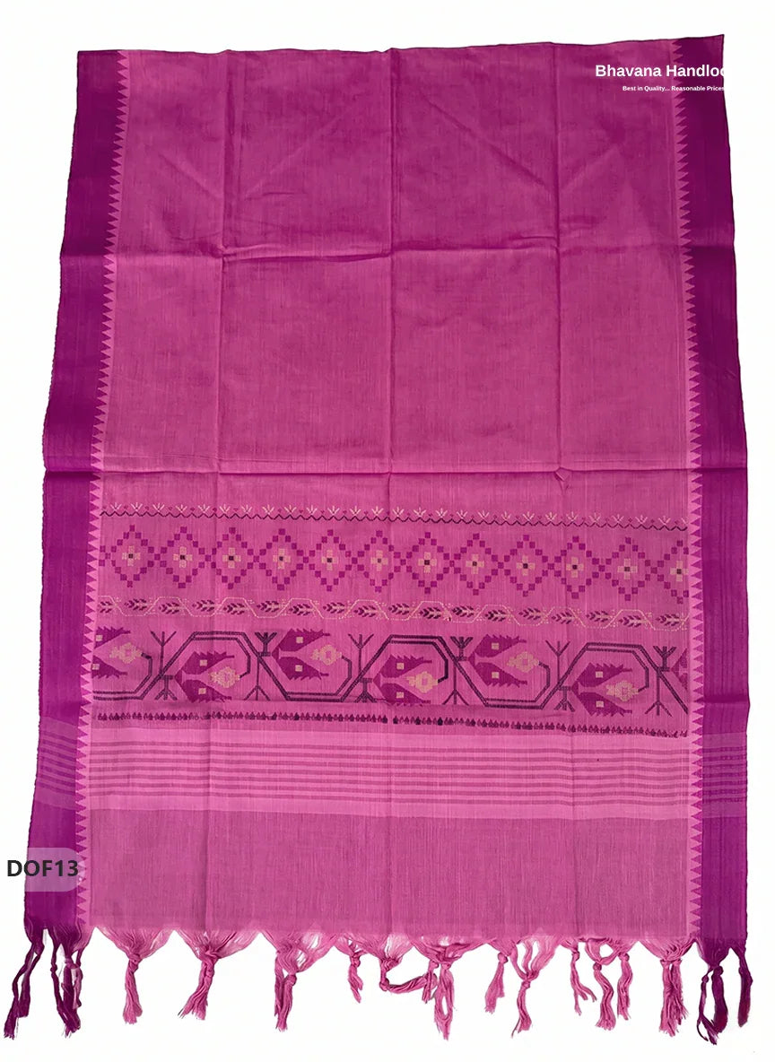 Mangalagiri Handloom Printed Cotton Kurti Set Magenta Pink Colour with Elastic Bottom | Ready-to-Wear Ethnic Wear