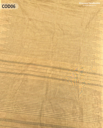 Traditional Coimbatore Handloom Saree – Thread Woven, Small Border, Wheat colour