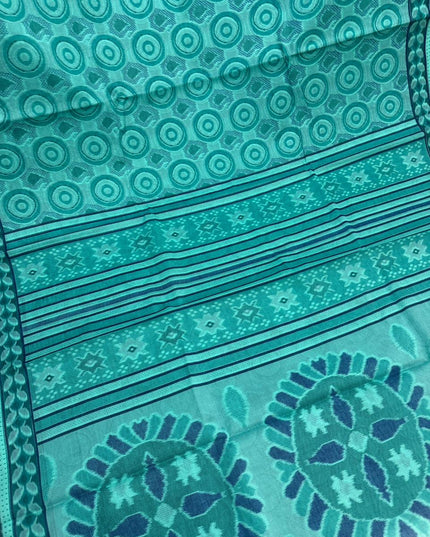 Premium Meena Cotton Printed Saree in Teal Green Colour | Elegant Traditional Ethnic Wear