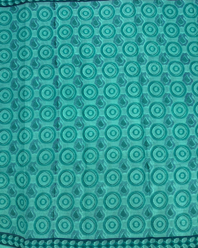 Premium Meena Cotton Printed Saree in Teal Green Colour | Elegant Traditional Ethnic Wear