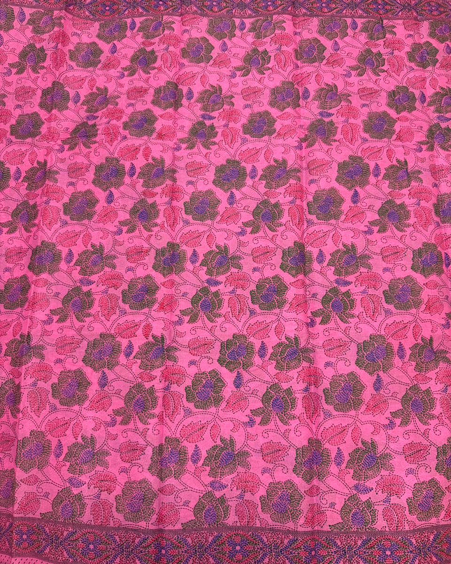 Premium Meena Cotton Printed Saree in Rani Pink Colour | Elegant Traditional Ethnic Wear