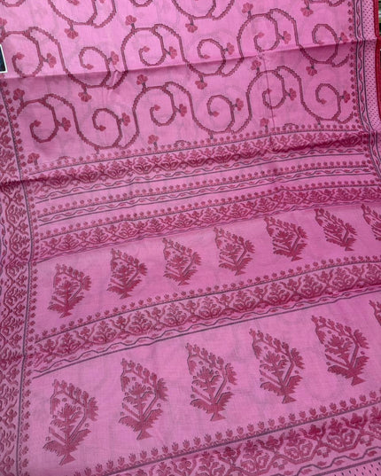 Premium Meena Cotton Printed Saree in Baby pink Colour | Elegant Traditional Ethnic Wear
