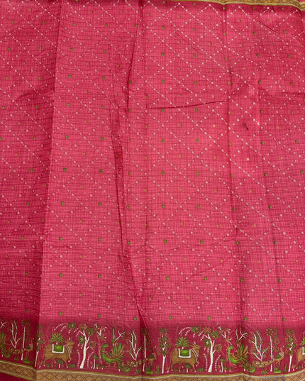 Premium Meena Cotton Printed Saree in Brick Red Colour | Elegant Traditional Ethnic Wear