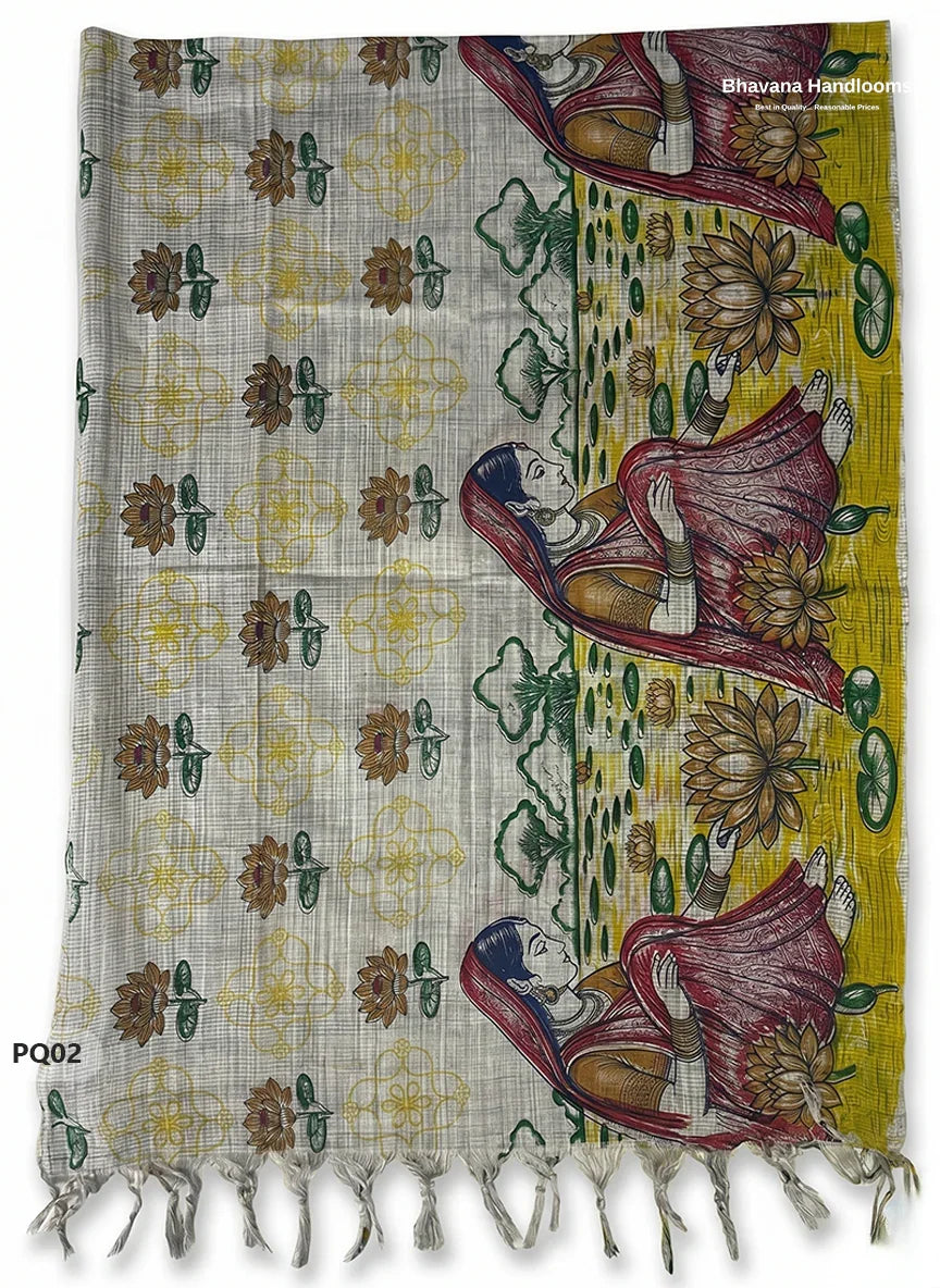Mustard Yellow Jacquard 3PC Kurti Set with Peacock Dupatta & Elastic Pant | Bhavana Handlooms