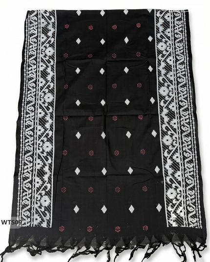 Stylish Handloom Jacquard 3PC Kurti Set with Printed Dupatta & Half White Kurti