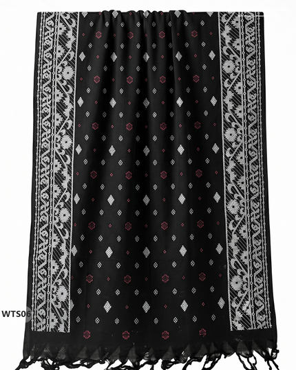 Stylish Handloom Jacquard 3PC Kurti Set with Printed Dupatta & Half White Kurti