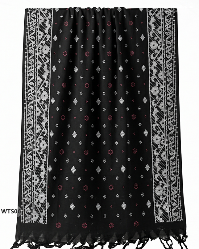 Stylish Handloom Jacquard 3PC Kurti Set with Printed Dupatta & Half White Kurti