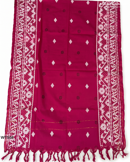 Stylish Handloom Jacquard 3PC Kurti Set with Printed Dupatta & Half White Kurti